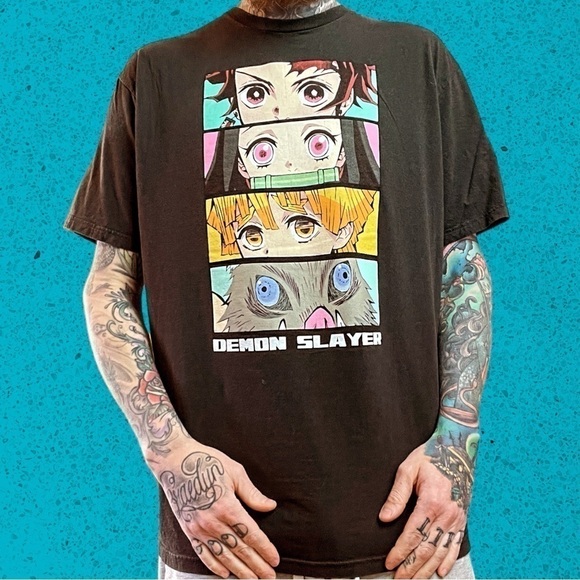 Demon Slayer anime rap style t shirt fits men’s XL - Picture 1 of 6